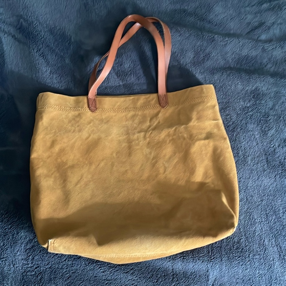 Madewell canvas mustard tote like new